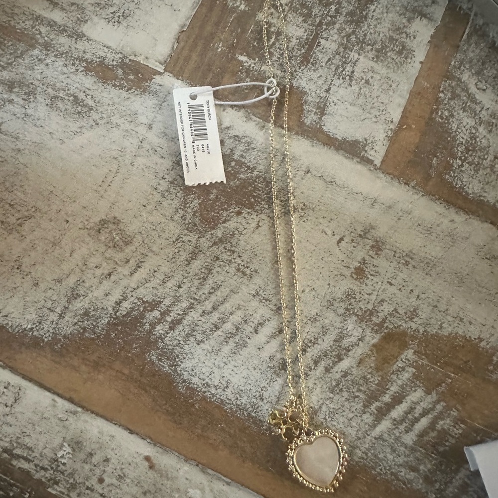 Tory Burch Gold Heart Charm Necklace